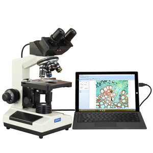 OMAX Open Box 40X-2000X Built-in 3.0MP Digital Camera Binocular Compound Biological Microscope