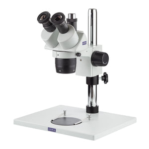Trinocular 10X-30X Stereo Microscope on Wide Table Stand