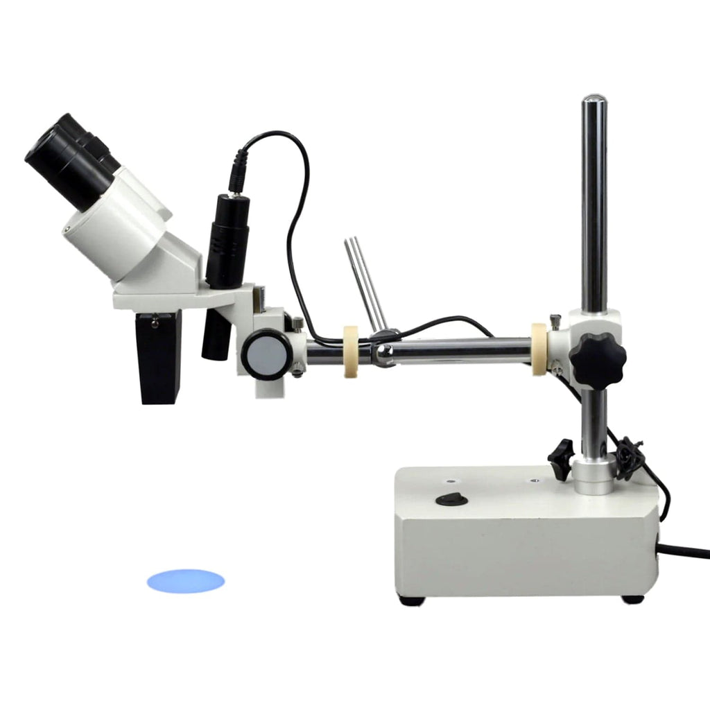 OMAX 10X20X Boom Stand Binocular Stereo Microscope with Adjustable Pe