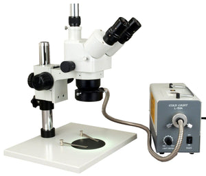 5X-80X Trinocular Zoom Stereo Microscope+0.5X Barlow+150W Cold Ring Light+Large Base Table Stand