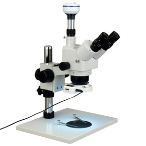 5X-80X Trinocular Zoom Stereo Microscope+0.5X Auxiliary Lens+54 LED Ring Light+3.0MP Digital Camera
