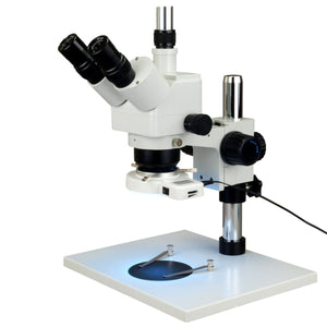 5-80X Trinocular Zoom Stereo Microscope+0.5X Auxiliary Lens+56 LED Ring Light+Large Base Table Stand