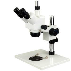 5X-80X Trinocular Zoom Stereo Microscope+0.5X Auxiliary Lens+Large Base Table Stand