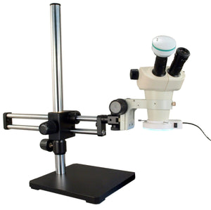 6X-50X Binocular Zoom Stereo Microscope+Boom Stand+54 LED Ring Light+2.0MP USB Camera