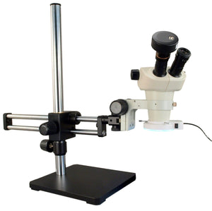 6X-50X Binocular Zoom Stereo Microscope+Boom Stand+54 LED Ring Light+5.0MP USB Camera