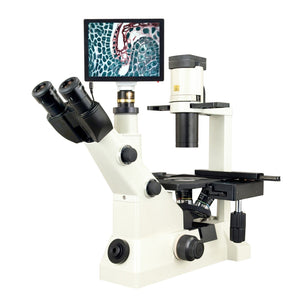 OMAX 40X-400X 5MP Touchpad Screen Digital Trinocular Inverted Phase Contrast Compound Microscope