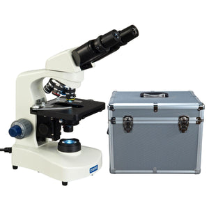 40X-2000X Binocular Compound LED Siedentopf Microscope with Aluminum Carrying Case