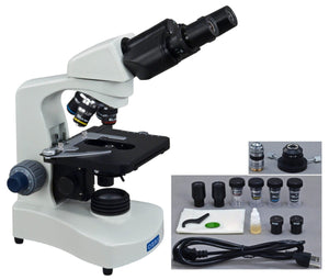 2000X Oil Darkfield Binocular LED Compound Siedentopf Microscope
