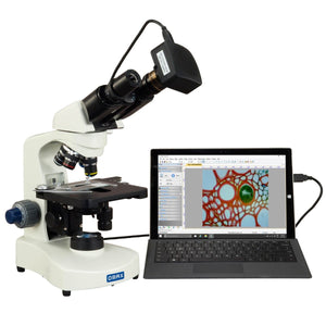 OMAX 40X-2000X USB3 14MP Binocular Lab Compound Siedentopf LED Microscope with Reversed Nosepiece