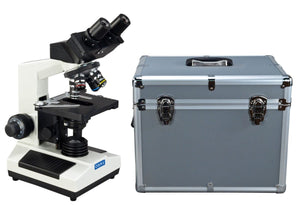 40X-1000X Compound Binocular Microscope with Aluminum Carrying Case