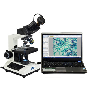 40X-2000X Compound Binocular LED Microscope with 1.3MP USB Digital Camera
