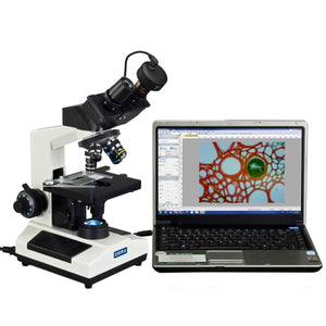 40X-2000X Compound Binocular LED Microscope with 2MP USB Digital Camera