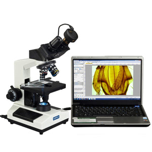 40X-2000X Compound Binocular LED Microscope with 3MP USB Digital Camera