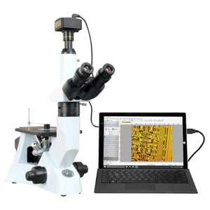 OMAX 40X-400X Digital 14.0MP PLAN Trinocular Inverted Infinity Metallurgical Polarizing Microscope