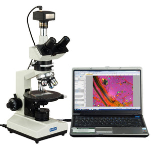 40X-600X M837PL Series Trinocular Polarizing Microscope + 14MP USB 2.0 Digital Camera