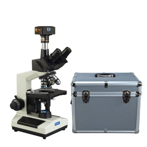 40X-2000X M837L Series Trinocular Deluxe Oil Darkfield Microscope w/ LED Illumination + Aluminum Storage Case + 14MP USB 3.0 Digital Camera