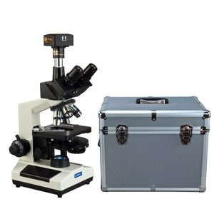 40X-2000X M837L Series Trinocular LED Microscope w/ Phase-Contrast Turret and Plan Optics + 14MP USB 3.0 Digital Camera