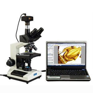 40X-2500X M837L Series Trinocular Lab Compound Microscope w/ LED Illumination + 14MP USB 2.0 Digital Camera
