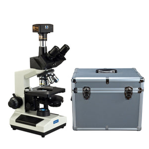 40X-2500X M837L Series Trinocular LED Microscope w/ Phase-Contrast Turret + 18MP USB 3.0 Digital Camera