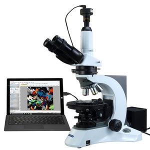 OMAX 40X-1000X PLAN Trinocular Infinity Polarizing Microscope with 10MP Digital Camera