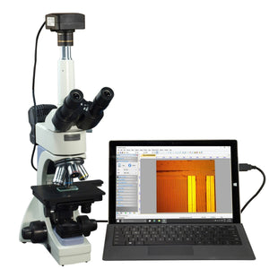 OMAX 40X-2000X USB3 10MP Infinity Trinocular Metallurgical Microscope + Transmitted/Reflected Light