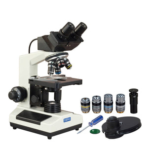 OMAX 40X-2500X Built-in 3.0MP Digital Camera Compound Microscope with PLAN Turret Phase Disk