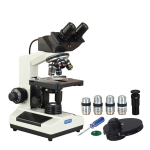 OMAX 40X-2500X Built-in 3.0MP Digital Camera Compound Binocular Microscope + Turret Phase Disk