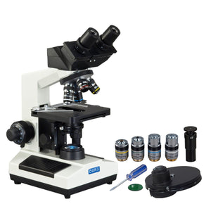 OMAX 40X-2500X Built-in 3.0MP Digital Camera Compound LED Microscope with PLAN Turret Phase Disk