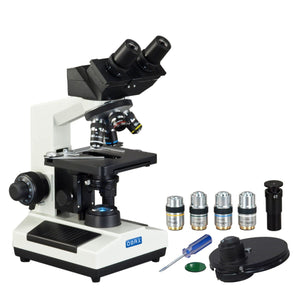 OMAX 40X-2500X Built-in 3.0MP Digital Camera Compound LED Binocular Microscope + Turret Phase Dis