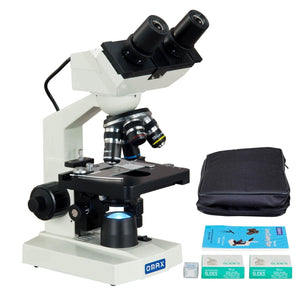 40X-2000X Built-in 1.3MP Digital Binocular Compound Microscope w Vinyl Case+Slides+Covers+Lens Paper