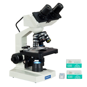 40X-2000X Built-in 1.3MP Digital Binocular Compound LED Microscope with Blank Slides+Covers