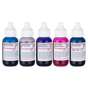 Bacteria Stain Kit of Five Chemicals for Preparing Microscope Slides