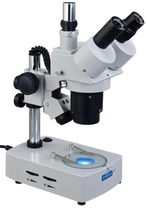 OMAX 20x-40x-80x Table Stand Trinocular Stereo Microscope with Dual Lights