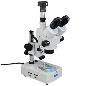7X-45X Trinocular Zoom Stereo Microscope Dual Lights with 10MP USB Digital Camera