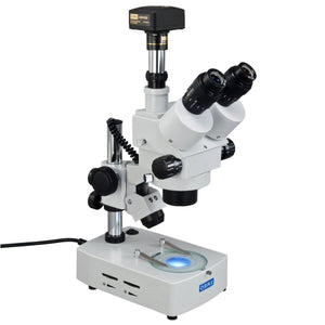 7X-45X Trinocular Zoom Stereo Microscope Dual Lights with 14MP USB Digital Camera