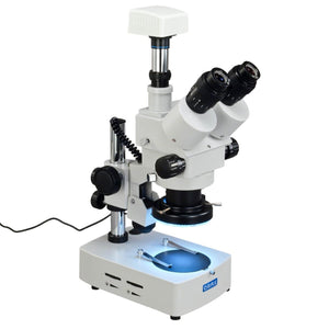 OMAX 3.5X-90X Trinocular Stereo Microscope with 1.3MP Digital Camera and 144 LED Light