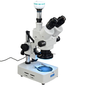 OMAX 3.5X-90X Trinocular Stereo Microscope with 2MP Digital Camera and 144 LED Light