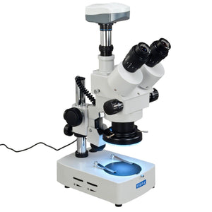 OMAX 3.5X-90X Trinocular Stereo Microscope with 5MP Digtal Camera and 144 LED Light