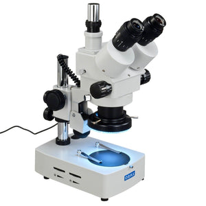 OMAX 3.5X-90X Trinocular Zoom Stereo Microscope with 144 LED Ring Light