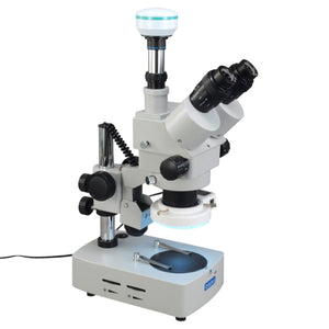OMAX 3.5X-90X Trinocular Stereo Zoom Microscope with 2MP Digital Camera and 54 LED Light