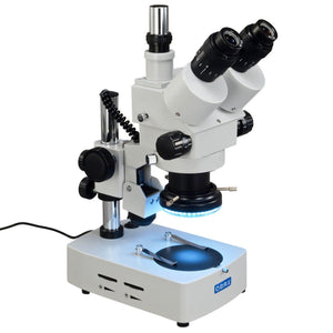 OMAX 3.5X-90X Trinocular Zoom Stereo Microscope with 60 LED Ring Light