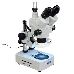 OMAX 3.5X-90X Trinocular Zoom Stereo Microscope with 64 LED Ring Light