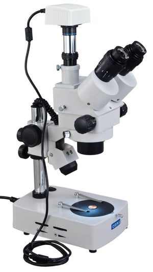 3.5X-45X Trinocular Stereo Zoom Microscope Dual Lights with 1.3MP Digital Camera