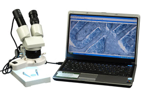 OMAX 10X-20X-30X-60X Stereo Microscope with USB Camera and Ring Light
