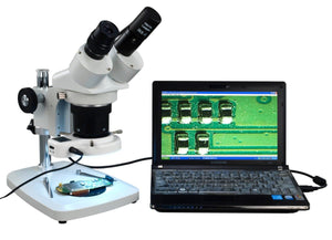 Binocular Stereo Microscope w/ 54 LED Ring Light & USB Camera