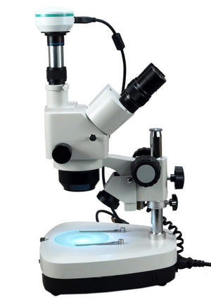 Trinocular Stereo Microscope 10x~80x + 2.0MP USB Camera Window 7