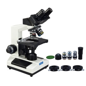 40X-1600X Biological Binocular Compound Microscope with Phase Contrast Kit