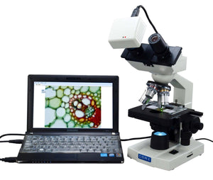 40X-1000X Binocular Compound Microscope with 1.3MP USB Camera