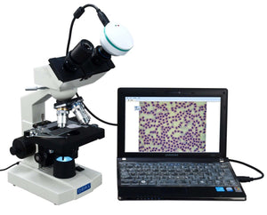40X-1000X Binocular Compound Microscope with 2.0MP USB Camera