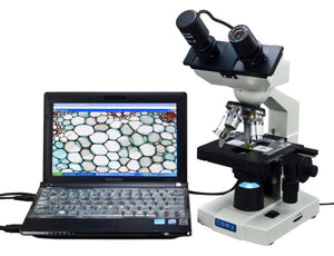 40X-1600X Lab Binocular Compound Microscope with USB Camera